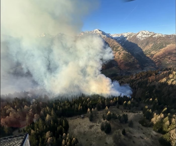 Clouds of smoke over the Lesachtal.