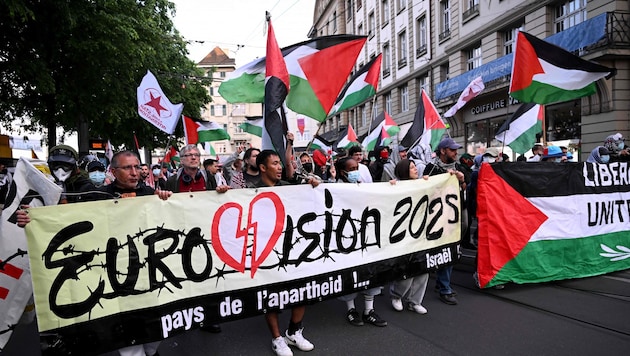 Auch der ESC 2025 in Basel (Schweiz) wurde von vielen Demonstrationen begleitet.