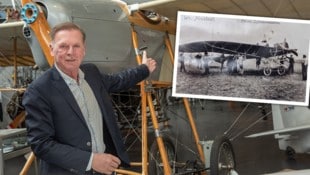 Heinrich Böhm betreut das Aviaticum mit großer Leidenschaft. Hier im Bild vor der legendären ...