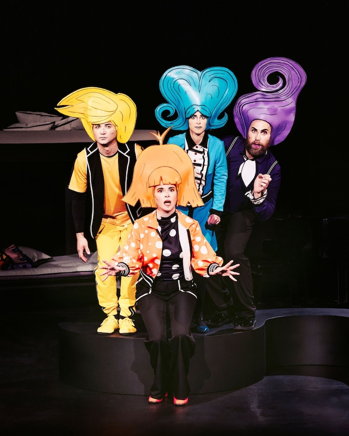 Das Schauspiel-Quartett in überspitzter Comic-Manier.