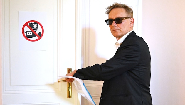 Ex-FPÖler Schellenbacher im Landesgericht Wiener Neustadt.