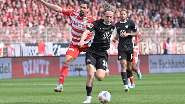 Patrick Wimmer kämpft mit Wolfsburg um den Klassenerhalt. Auch Union Berlin muss zittern ...