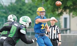 Der Steirer Bastian Steinmair (re.) ist der erste österreichische Giants-Quarterback seit 2016.
