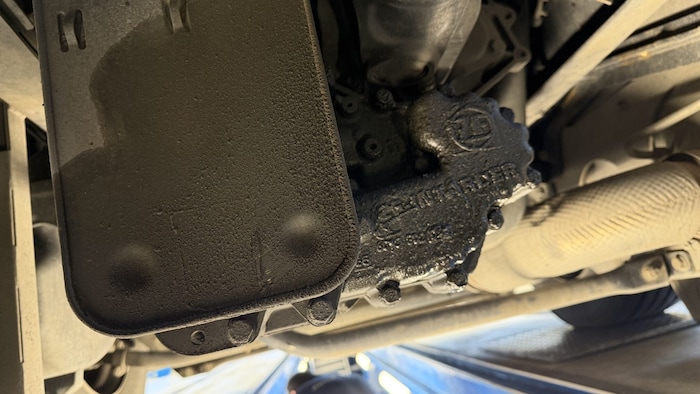 Ölverlust bei einem Lkw.