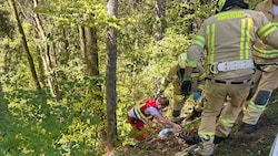 Der Motorradfahrer rutschte unter der Leitschiene durch und landete fünf Meter unterhalb im ...