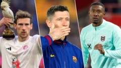 Leon Goretzka (links), Robert Lewandowski (Mitte) und David Alaba sind im Sommer wohl ablösefrei ...