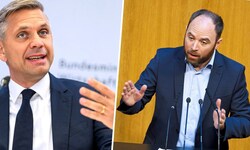 Wirtschaftsminister Hattmannsdorfer (li.) und SPÖ-Geschäftsführer Seltenheim (re.) sind sich in ...
