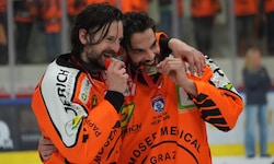 Manuel Ganahl und Lukas Haudum zählten zu den besten Eishockey-Cracks der 99ers.