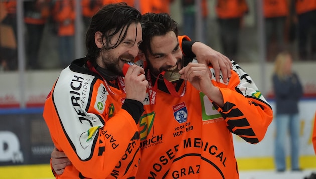 Manuel Ganahl und Lukas Haudum zählten zu den besten Eishockey-Cracks der 99ers.