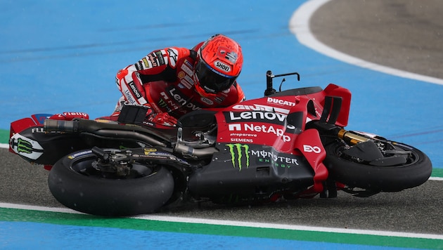 Auch Marc Marquez wurde der Regen zwischenzeitlich zum Verhängnins.