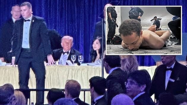 Suddenly, shots rang out, and U.S. President Donald Trump, his wife Melania, and other ...