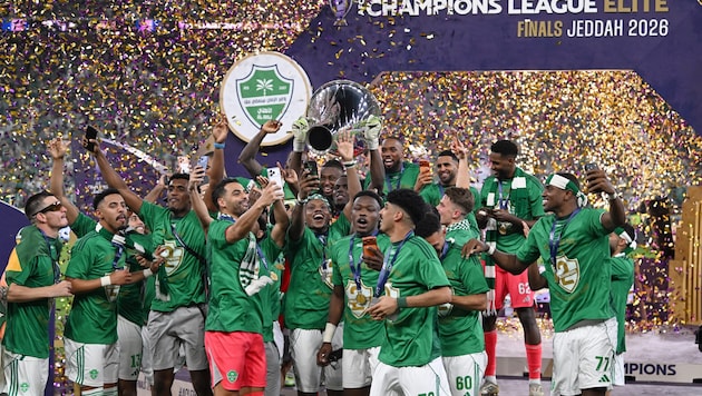 Die Spieler von Al-Ahli jubelten über den Triumph in der Champions League