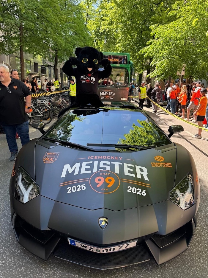 Der Jerich-Lamborghini mit Meister-Branding.