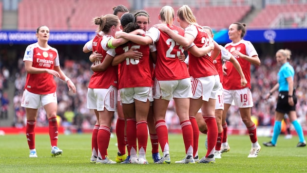 Die Arsenal-Frauen gewannen im Champions-League-Halbfinale gegen Lyon.