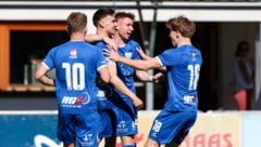 Fünfmal drehten die Grödiger Kicker zum Torjubel ab.