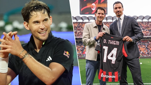 Dominic Thiem hat Zlatan Ibrahimovic und Milan einen Besuch abgestattet.