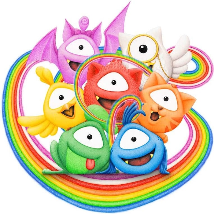 Leicht zu erkennen: Die Maskottchen der Monsterfreunde.