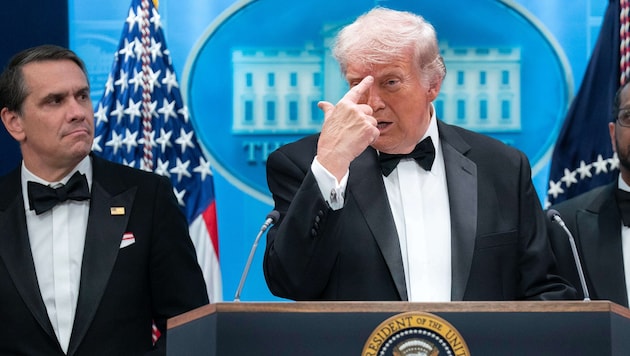 Shortly after the incident, Trump—still in his tuxedo—held a press conference.