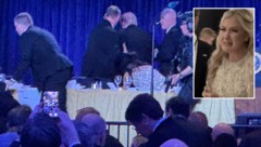 Nachdem Trump in Sicherheit gebracht worden war, flüchtete Erika Kirk unter Tränen aus dem Saal.