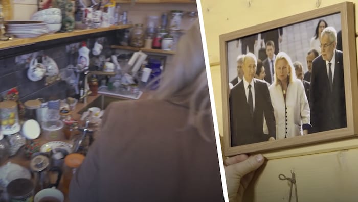 This is what it looks like in Kneissl’s little house in Russia. The old photo on the right, ...