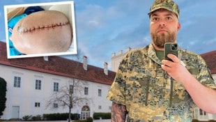 Der Unteroffizier wurde vor der Ausmusterungsfeier an der Ennser HUAK durch einen Kameraden ...