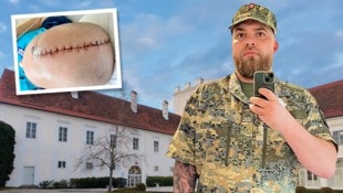 Der Unteroffizier wurde vor der Ausmusterungsfeier an der Ennser HUAK durch einen Kameraden ...