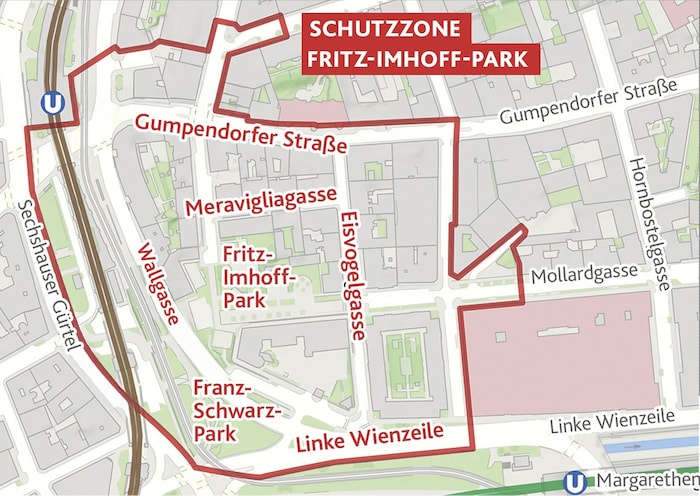 Im Bereich des Fritz-Imhoff-Parks wird ab 8. Mai eine Schutzzone errichtet.