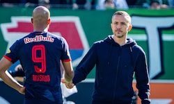 Trainer Daniel Beichler (re.) mit Karim Onisiwo.