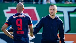 Trainer Daniel Beichler (re.) mit Karim Onisiwo.