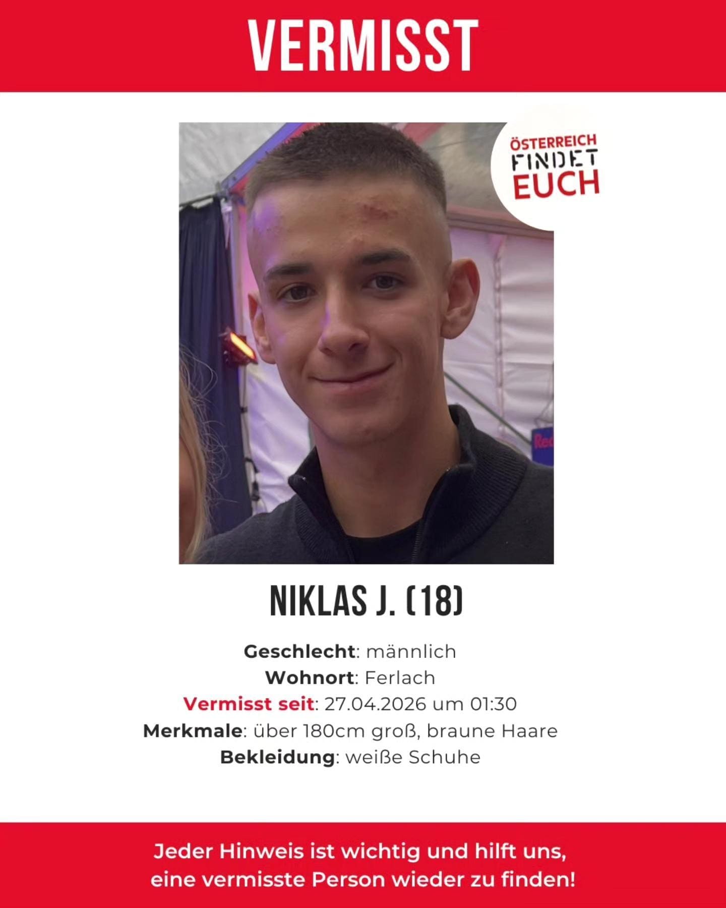 Niklas wird verzweifelt gesucht.