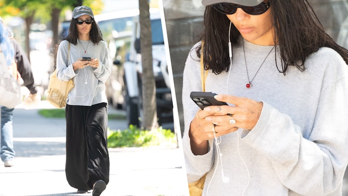 Zoë Kravitz ist hier mit ihrem Verlobungsring von Harry Styles zu sehen. Experten schätzen den ...