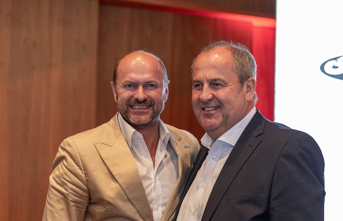 ÖFB-Vizepräsident Johannes Wutzlhofer (li.) und ÖFB-Vorstandsvorsitzender Josef Pröll