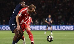 Harry Kane hatte gegen die Abwehr von PSG zu kämpfen, erzielte das 1:0 für die Bayern per ...