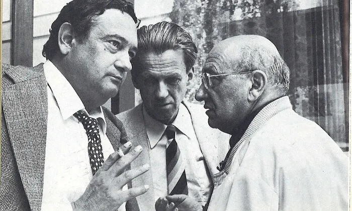 Humbert Fink, der Begründer des Ingeborg-Bachmann-Preises, im Gespräch mit Marcel Reich-Ranicki.