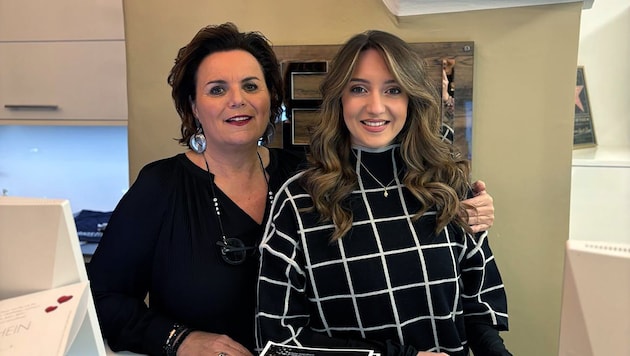 Seidl-Bein mit Mitarbeiterin Lorena, die auch eine Ausbildung zur Visagistin macht.