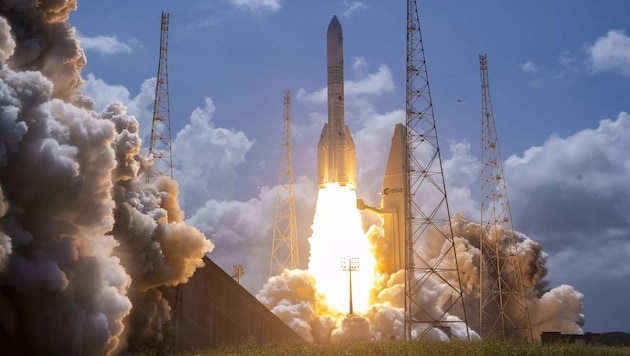 Beim Start muss die „Ariane 6“ Temperaturen von bis zu 1500 Grad Celsius überstehen.