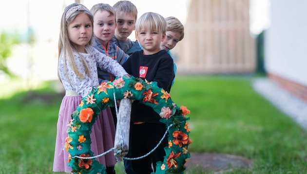 So wird der Maibaum dann wieder zurücktransportiert.
