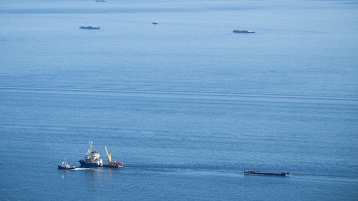 „Timmy“ wurde am Mittwoch an der dänischen Küste entlang gezogen.