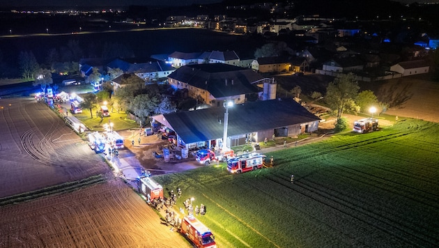 Ein Großaufgebot an Feuerwehrleuten stand in Luftenberg im Einsatz.