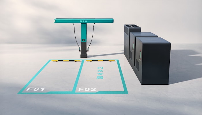 An der Ladestation werden Pufferbatterien eingesetzt.