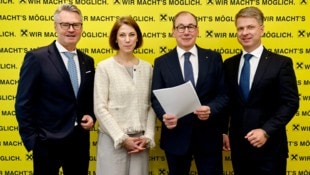 Der RLB-Vorstand: Rainer Stelzer, Ariane Pfleger, Martin Schaller und Florian Stryeck (von ...
