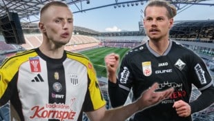 Cup-Finale: LASK gegen Altach – oder Sasa Kalajdzic (li.) gegen Patrick Greil.