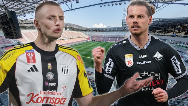 Cup-Finale: LASK gegen Altach – oder Sasa Kalajdzic (li.) gegen Patrick Greil.