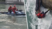 In Elbigenalp holten die Wasserretter das Schlauchboot aus dem Lech (rechts). In Innsbruck ...