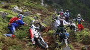 Die 330 Enduro-Athleten quälen sich im Metnitztal durch den Wald den Berg hinauf