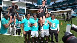 Kimi Antonelli genoss dank der Miami-Dolphins-Spieler einen besonderen Ausblick.