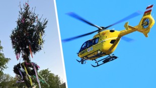 Der Notarzthubschrauber flog den Schwerverletzten nach dem Unglück ins Spital.