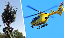Der Notarzthubschrauber flog den Schwerverletzten nach dem Unglück ins Spital.