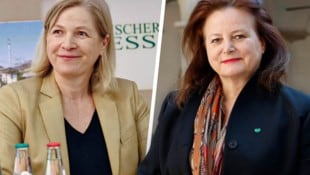 Die grüne Grazer Vizebürgermeisterin Judith Schwentner (links) und FPÖ-Landesrätin Claudia ...