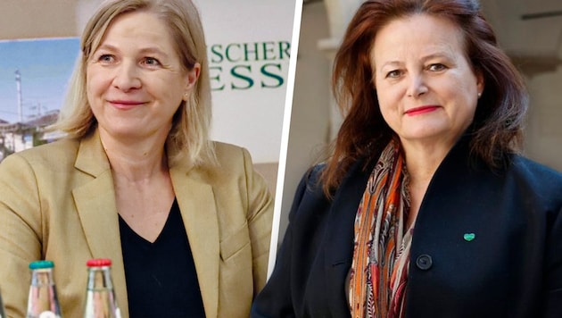 Die grüne Grazer Vizebürgermeisterin Judith Schwentner (links) und FPÖ-Landesrätin Claudia ...